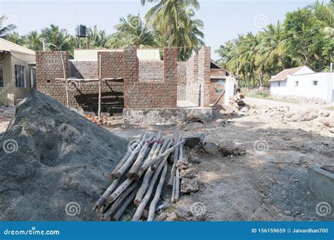 Construction Of A House In India Stock Image Image Of Home Site