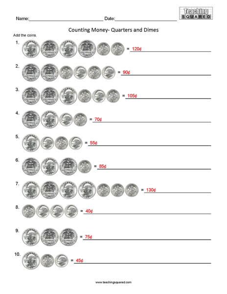 Counting Quarters and Dimes – Teaching Squared