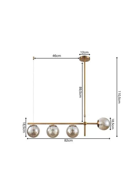 Lustre Pendente Dourado Vidro Bola Esfera Âmbar Retrô Moderno Cozinha