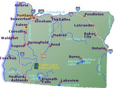 Oregon Map Of Cities - Nancy Valerie