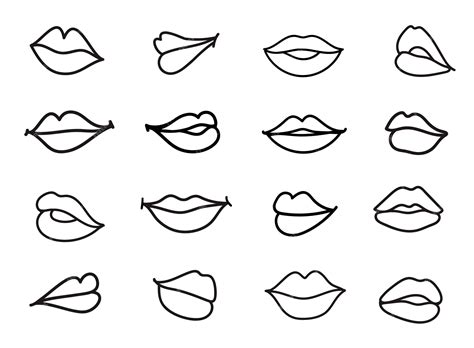 Premium Vector Vector Set Of Lips Illustration Linear Sketch Women