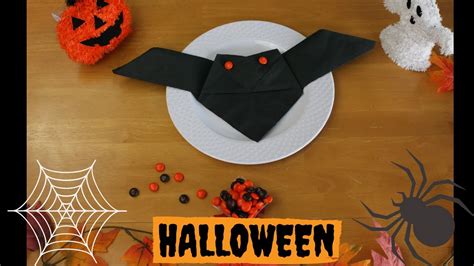 Halloween Bat Napkin Folding Youtube