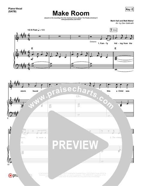 Make Room Sheet Music PDF Casting Crowns Matt Maher PraiseCharts