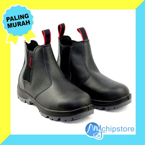 Sepatu Safety Pria Boot Ujung Besi Proyek Cheetah Hitam Lazada