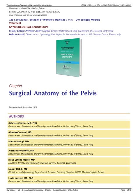 Pdf Surgical Anatomy Of The Pelvis