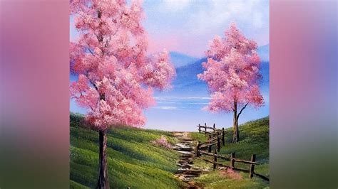 Bob Ross Style Cherry Blossom Oil Painting By CRI Bram YouTube