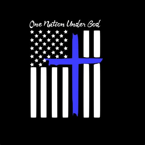 One Nation Thin Blue Line Cross Etsy