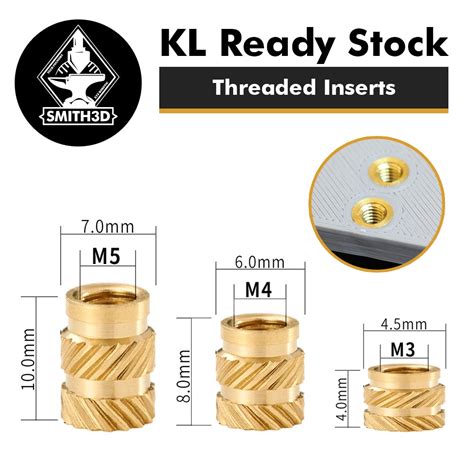 D Prints Copper Heat Threaded Inserts Set Inserts Embedment Nut M