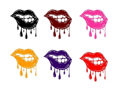 Vector Betting Lips Melted Colored Collection 12489699 Vector Art At