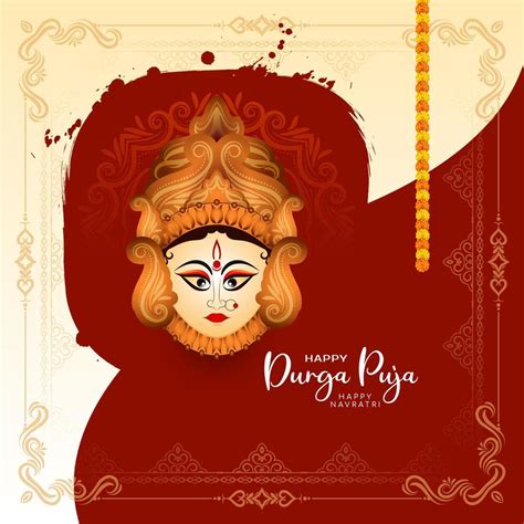 Durga Puja And Happy Navratri Goddess Durga Worship Festival Background