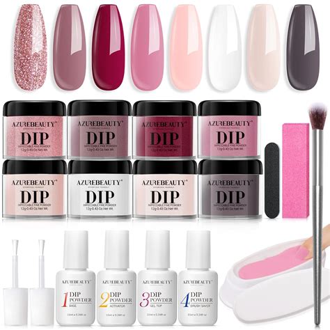 Amazon Azurebeauty Pcs Dip Powder Nail Kit Starter Colors