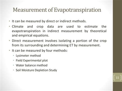 Measurement Of Evapotranspiration