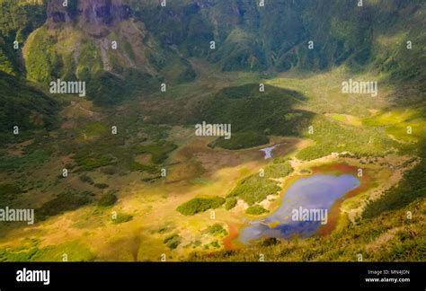 Aerial View To Caldeira Do Faial At Faial Island Azores Portugal