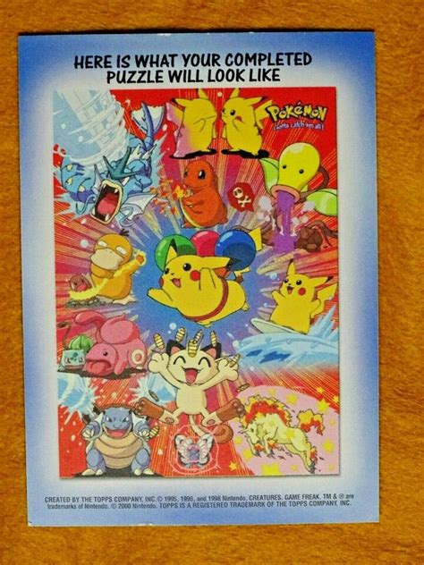 Rare 2000 Topps Pokémon Misprint Rattata 19 Tv Animation Edition 9 Puzzle Back Ebay