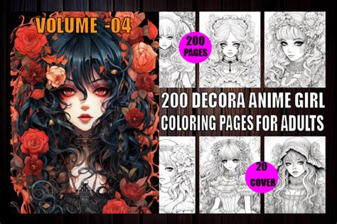 200 Decora Anime Girl Coloring Pages Kdp Graphic By Lazy Bear