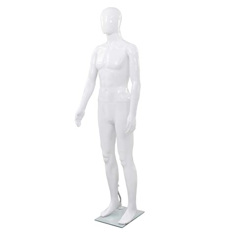 Vidaxl Full Body Male Mannequin With Glass Base Glossy White