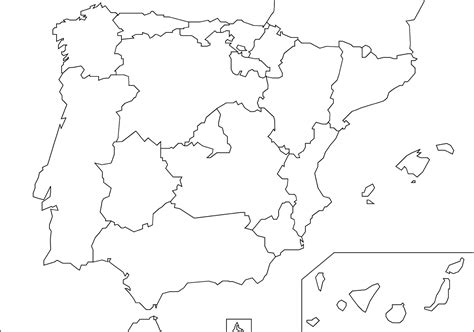 Mapa Mudo España Autonomias