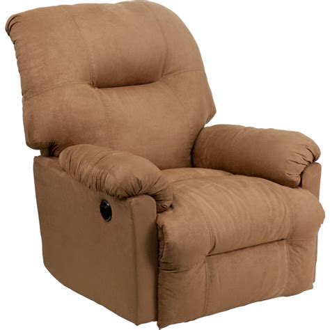 Contemporary Calcutta Camel Microfiber Power Chaise Recliner With Push