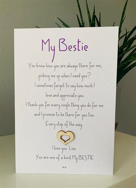 Personalised Bestie Birthday Card I Love My Bestie Best Friend Not Just For Birthdays Etsy