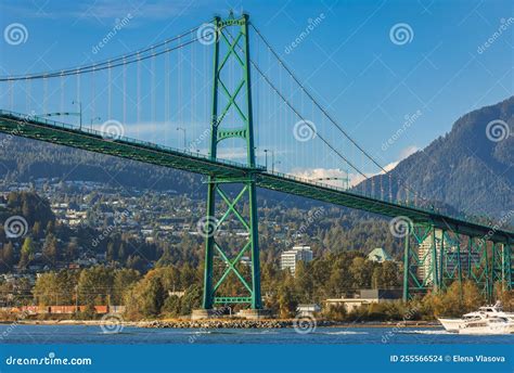 Lions Gate Bridge In Summer Day Vancouver Bc Canada View Of Lions