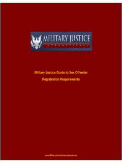 Military Justice Guide To Sex Offender Registration Military