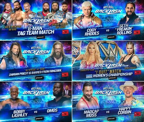 Card For Tonights Wwe Wrestlemania Backlash 2022 R Squaredcircle