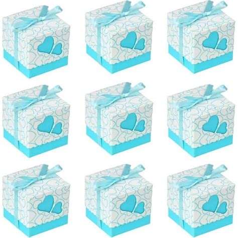 50Pcs Boîtes Dragée Baptême Boîtes Cadeau Papier Boite Bonbons