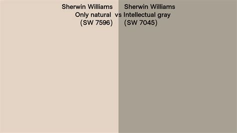 Sherwin Williams Only Natural Vs Intellectual Gray Side By Side Comparison