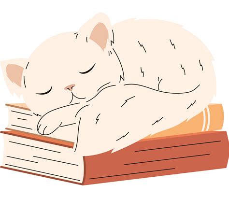 Cat Sleeping On Books 26418804 PNG