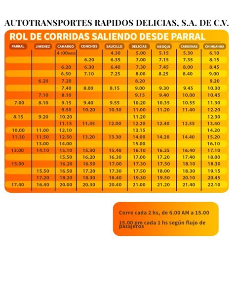 Autotransportes Rapidos Delicias Horarios Boletos Tarifas Tel Fonos