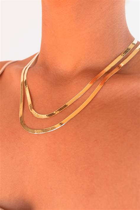 Gold Snake Chain Gold Herringbone Chain Gold Chains