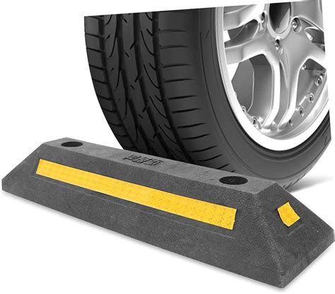 Pyle Curb Garage Vehicle Floor Safety Pc Heavy Duty Rubber Off