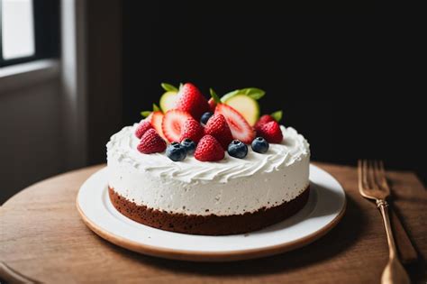 Premium Ai Image Delicious Homemade Chocolate Cake With Fruits