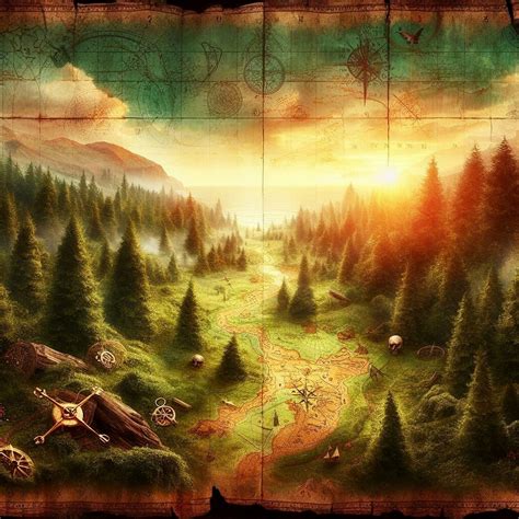 parchment map adventure royalty  stock illustration