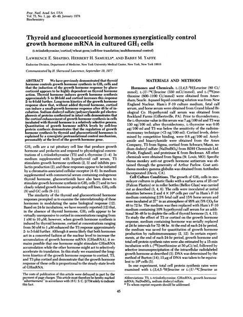 Pdf Thyroid And Glucocorticoid Hormones Syner Gistically Control