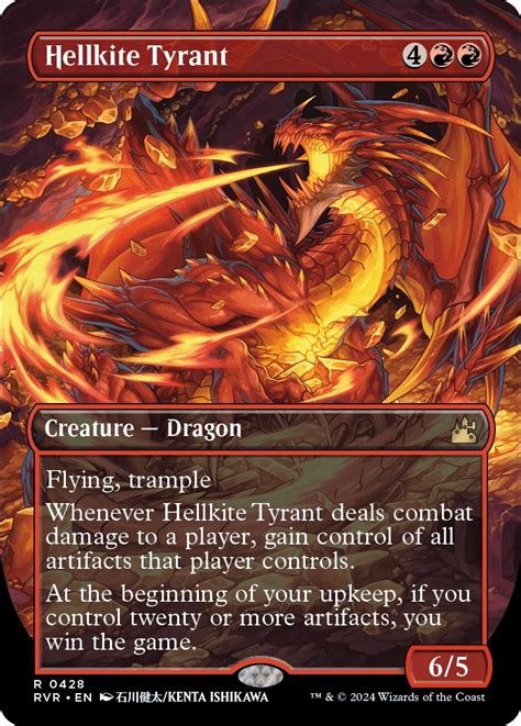 Hellkite Tyrant Anime Borderless Ravnica Remastered Magic The