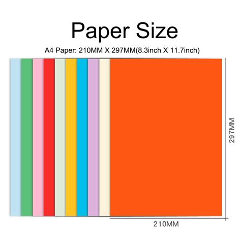 A4 Colored Paper 200 Sheets Cezmkio Colored A4 Paper 20 Colors 8 5 X 11 7inc Ebay