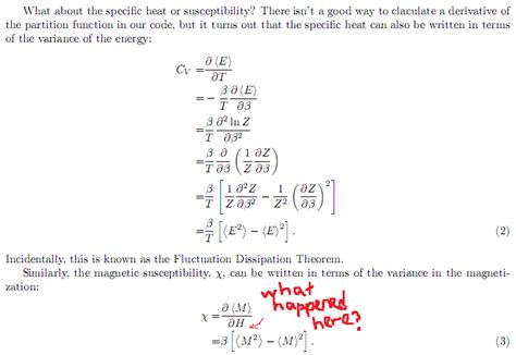 Simple ising model: Magnetic susceptibility derivation