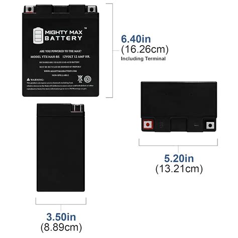 Amazon.com: YTX14AH-BS 12V 12Ah Replacement for CTX14AH-BS, CB14A-A2 ...