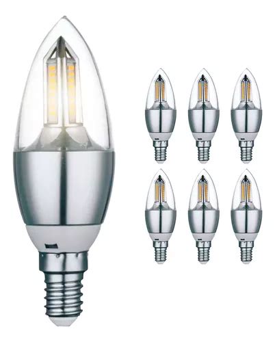 Ctb Kit 6 Lâmpadas Led Vela 4w E14 Branco Quente 320lm MercadoLivre