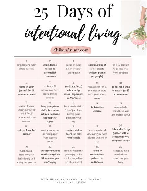 Free Printable How To Start Intentional Living And Feel In Control Of Your Life 5 Easy Ways