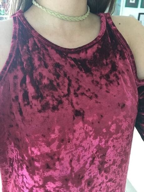 Burgundy Cold Shoulder Keyhole Back Crushed Velvet Dress Shein Sheinside