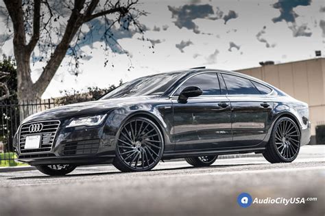 22 Staggered Lexani Wheels Wraith Gloss Black Rims For 2013 Audi A7 Lexani Tires