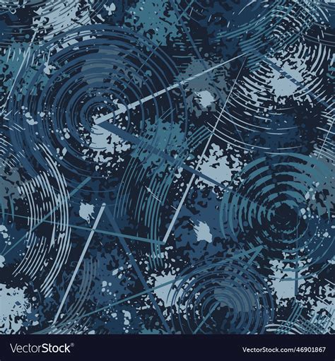 Abstract blue camo pattern with splattered paint Vector Image