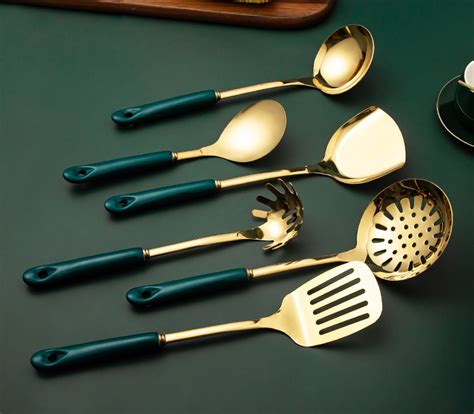 Luxury Nordic Stainless Steel Spatula Set 7 Pcs Set Kitchen Accessories Kitchen Utensils Set ...