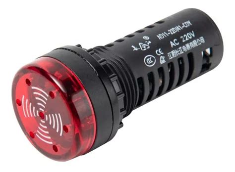 Buzzer Zumbador Luminoso Sonoro Rojo 24v 110v 220vac Cuotas sin interés