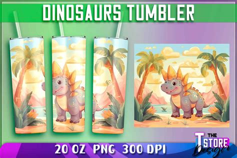 Dinosaurs Tumblers Wrap 20 Oz Graphic By The T Store Design Creative