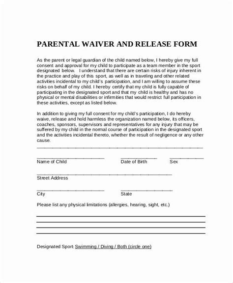 Parent Sports Waiver Forms