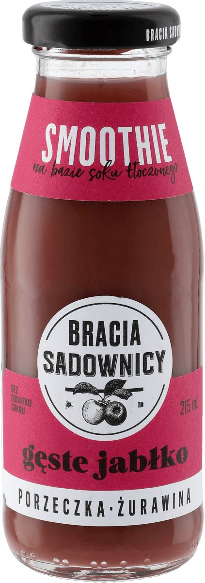 Bracia Sadownicy Gęste jabłko smoothie z porzeczką i żurawiną 215 ml