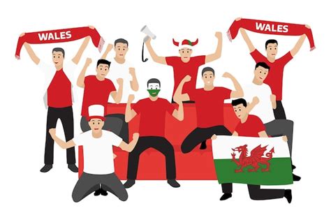 Premium Vector Passionate Football Fans From Wales